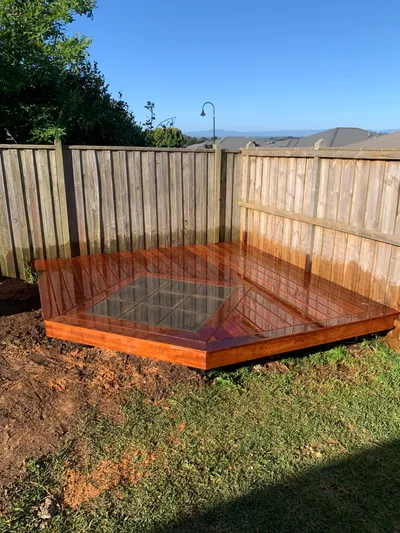 Corner Deck with Firepit