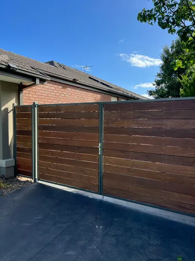 Steel Frame Merbau Gates